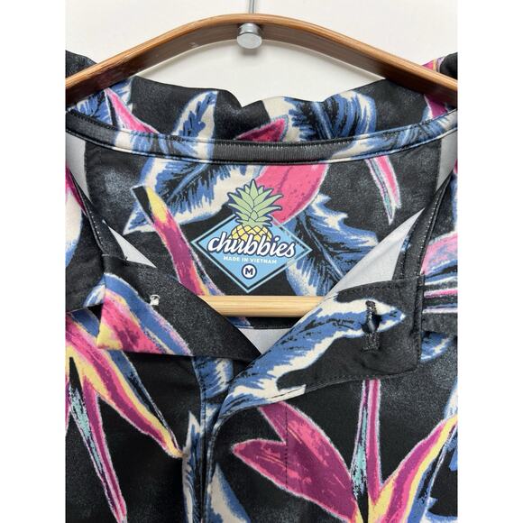 Chubbies Shirt Mens M Performance Polo Birds Of Paradise Hawaiian Golf Beach - Picture 3 of 8
